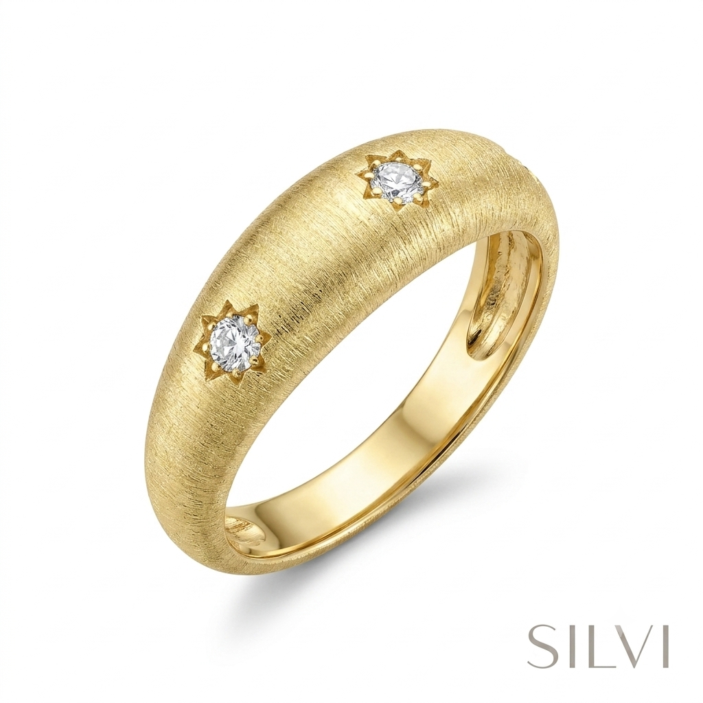 Gold plated star ring