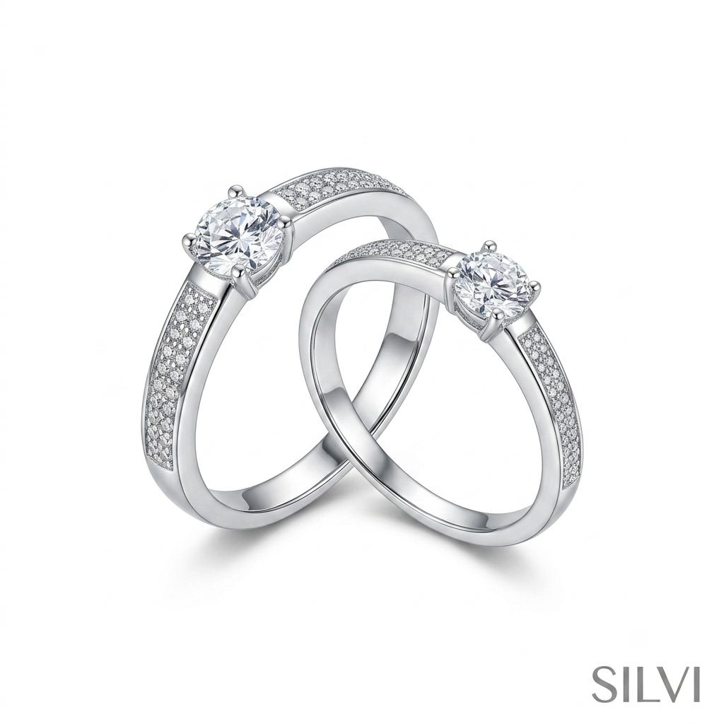 Silver couple ring
