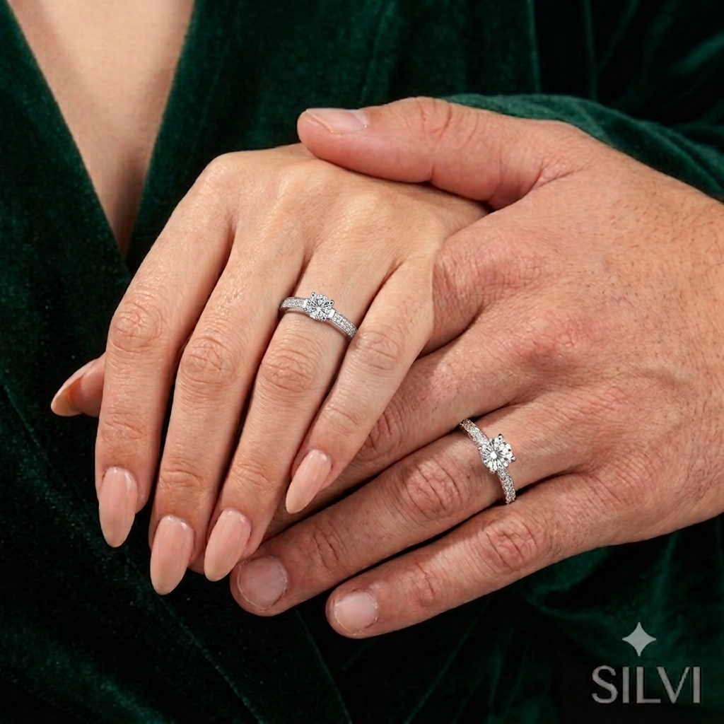 Silver couple ring