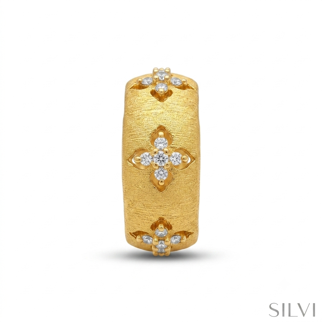 Gold plated flower ring