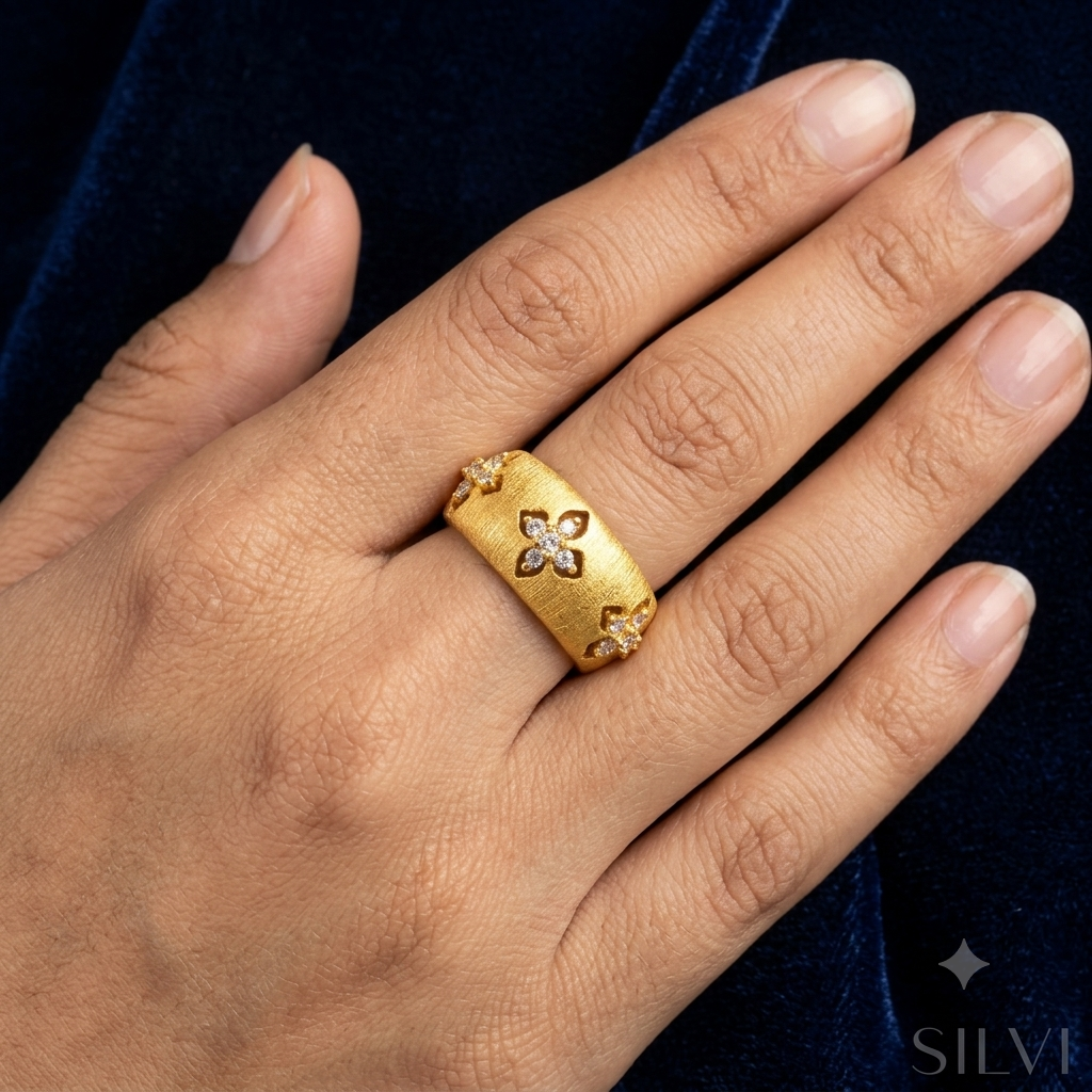 Gold plated flower ring
