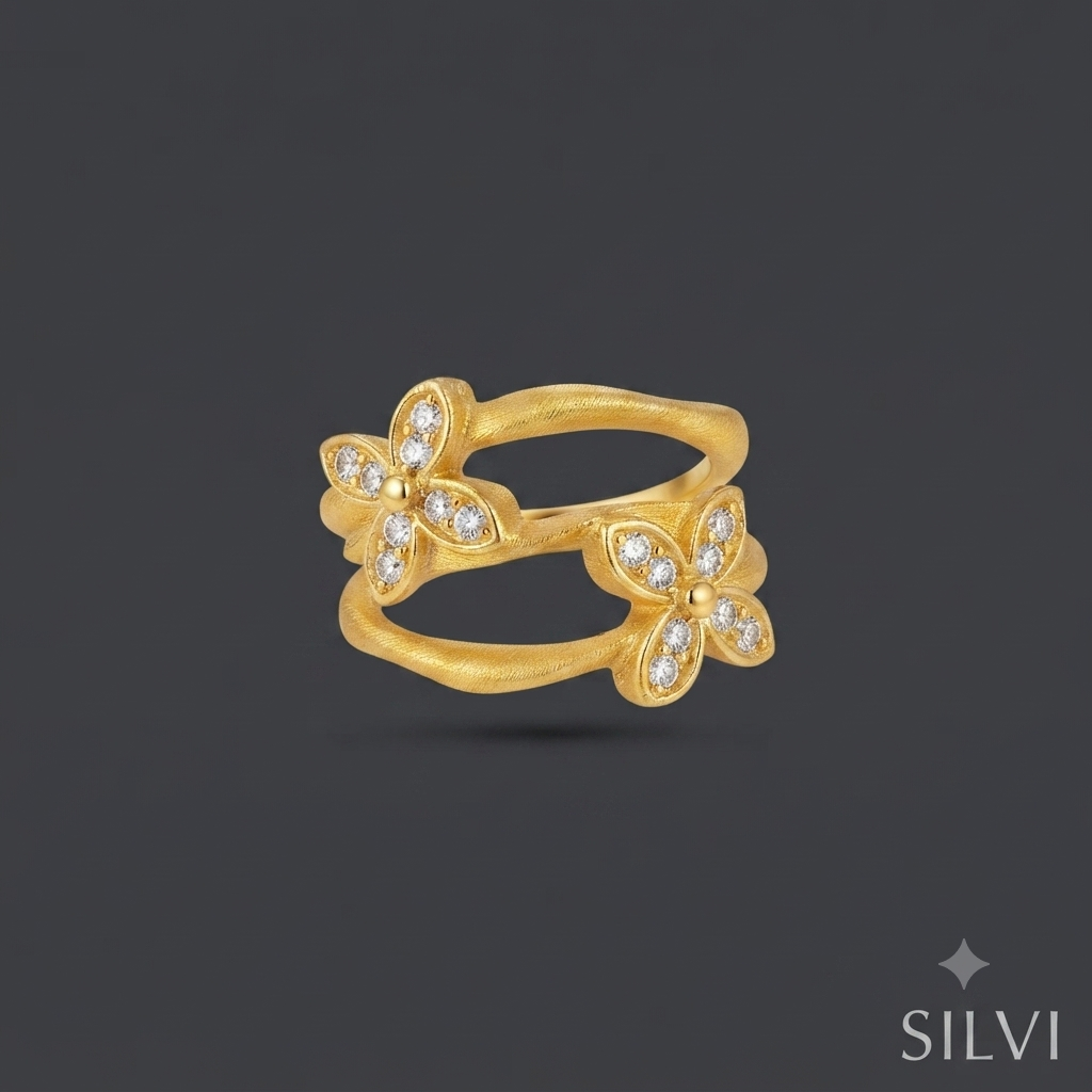 Gold plated butterfly ring