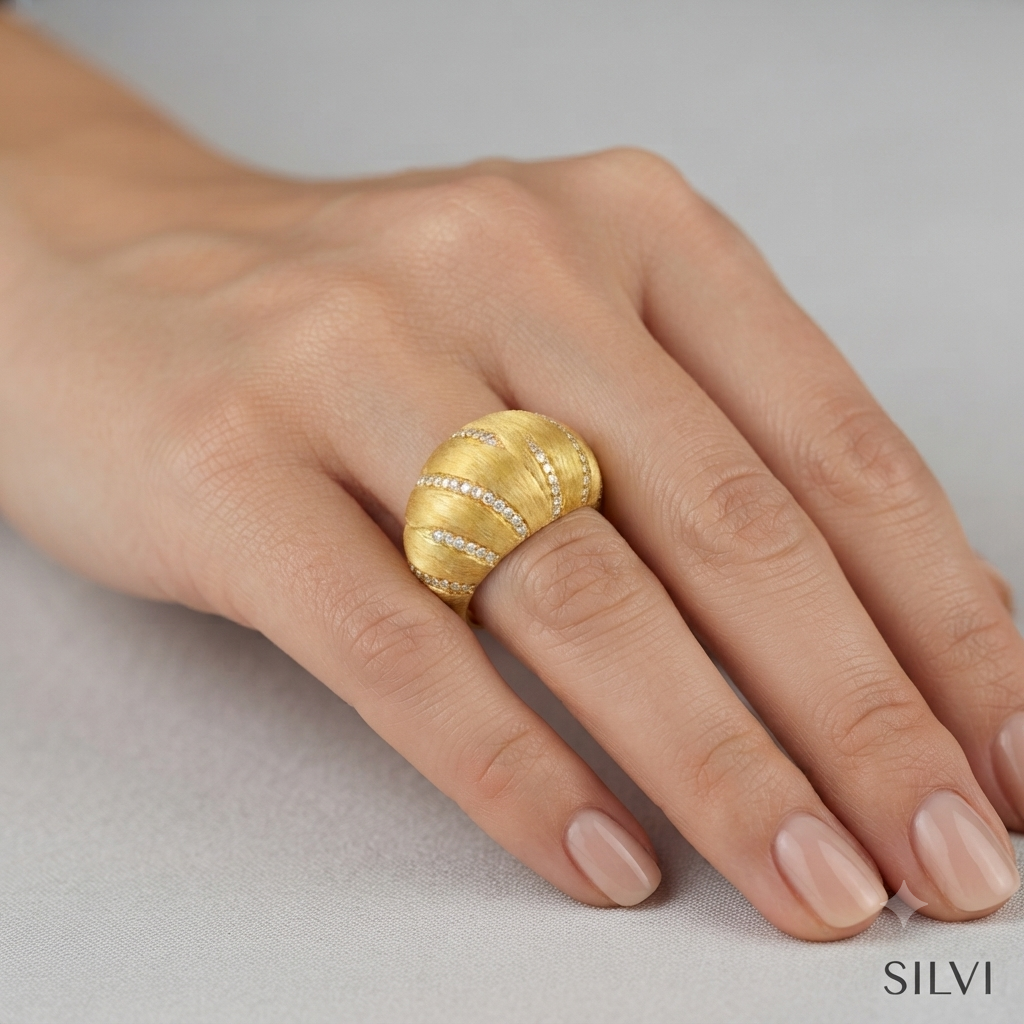 Gold plated croissant ring