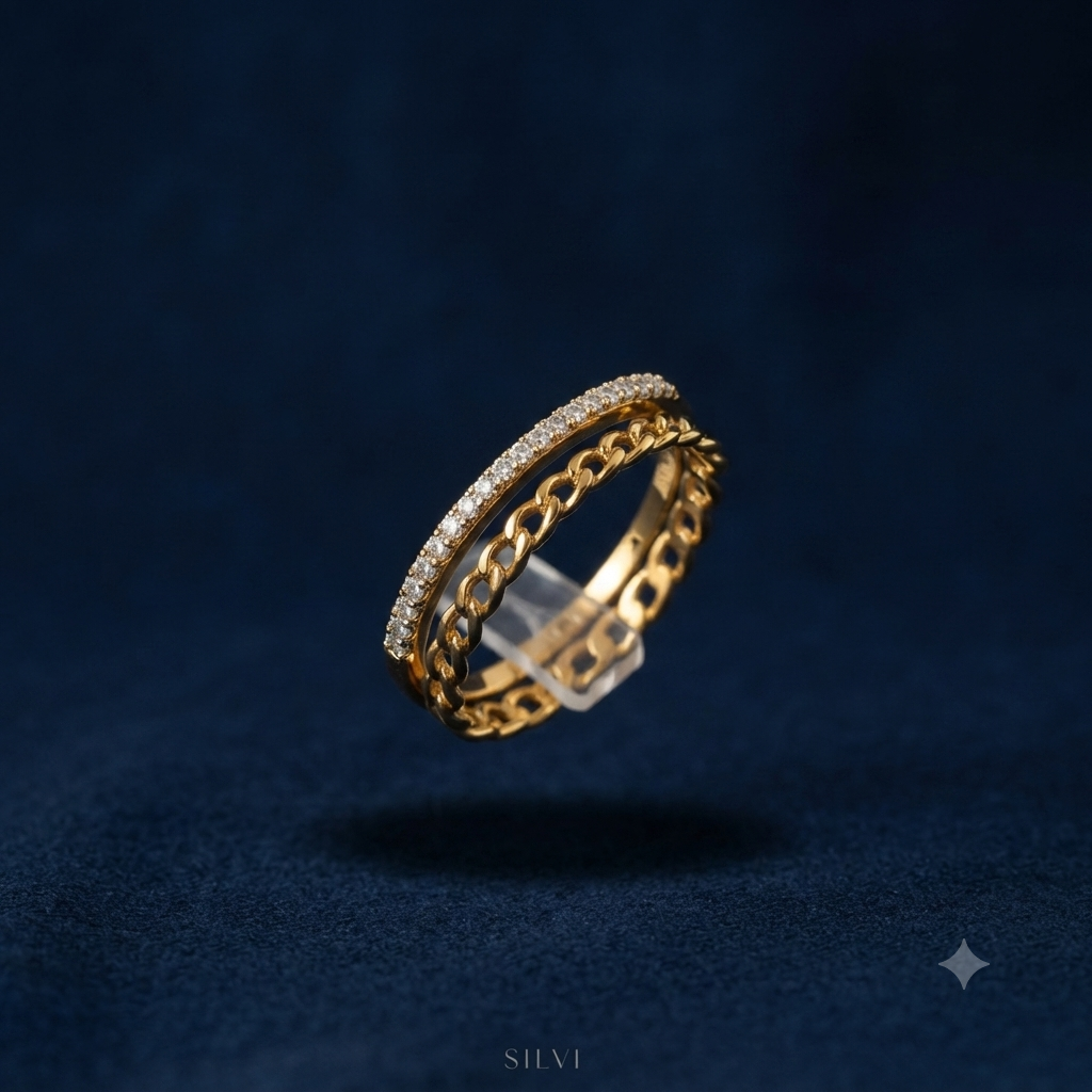 Gold plated double ring
