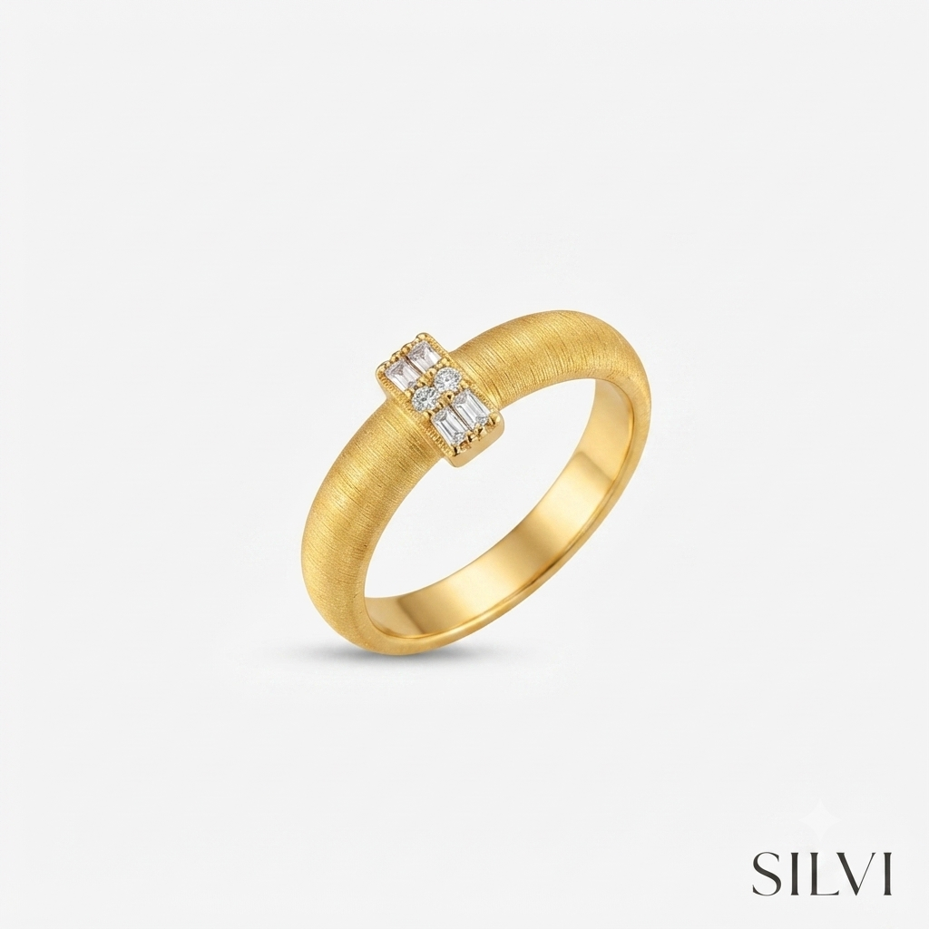 Gold plated baguette ring