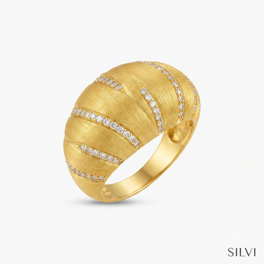 Gold plated croissant ring