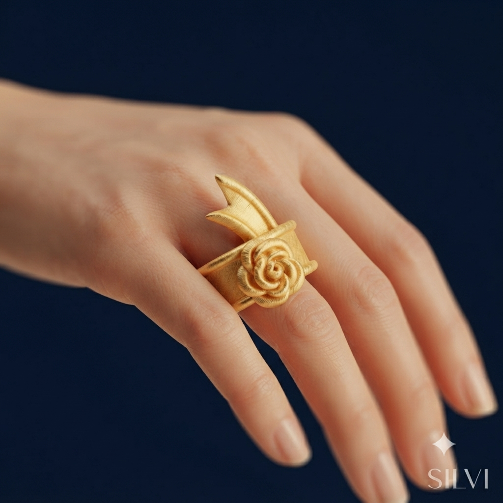 Gold plated rose ring