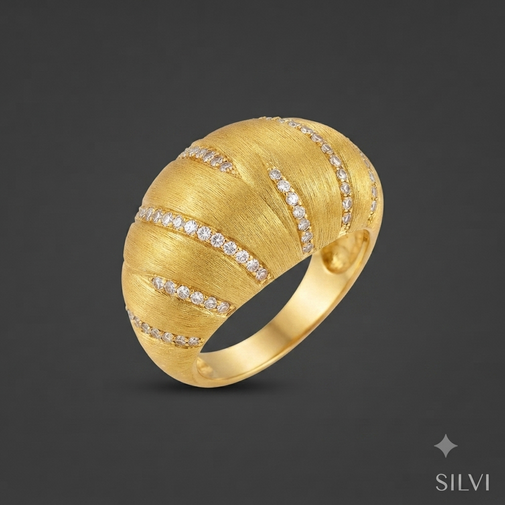 Gold plated croissant ring