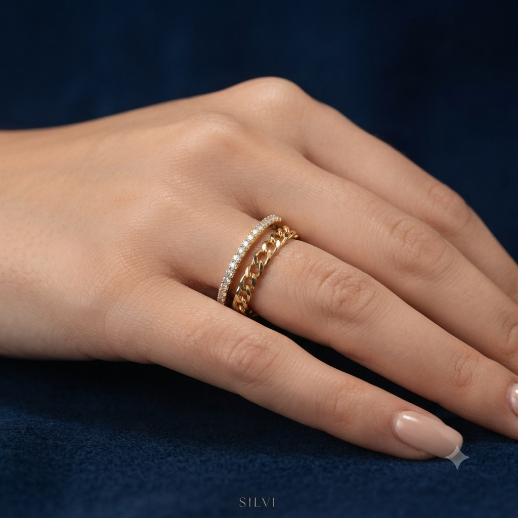 Gold plated double ring