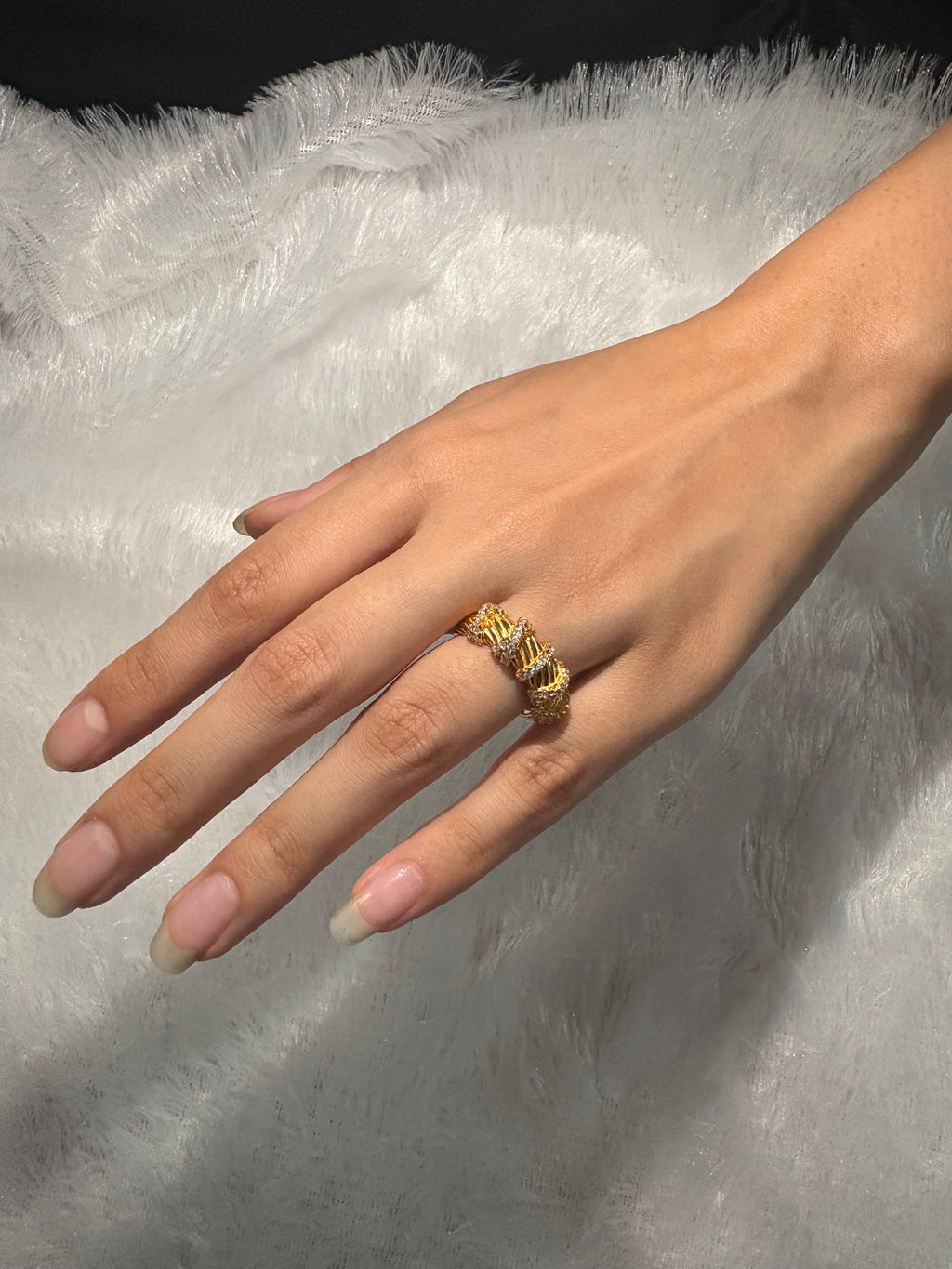 Gold plated croissant ring