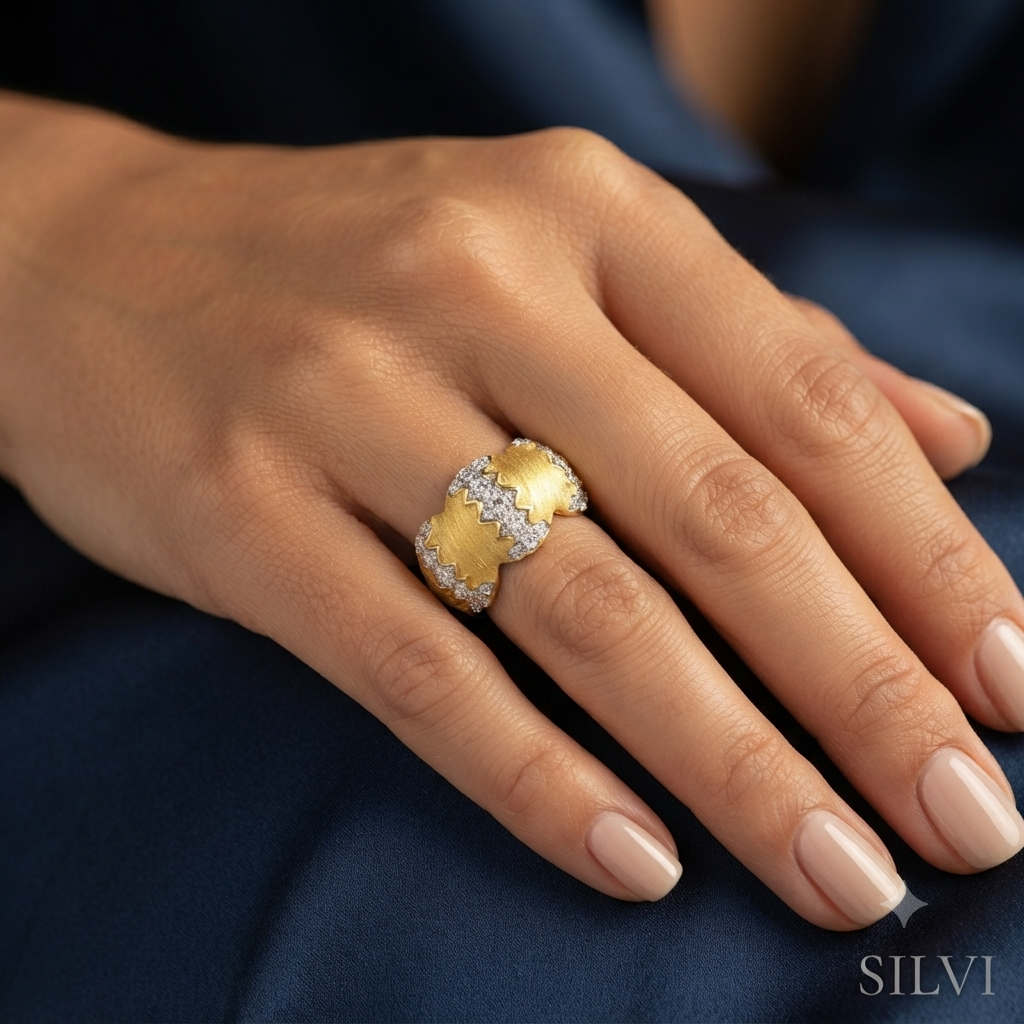 Gold plated baguette ring