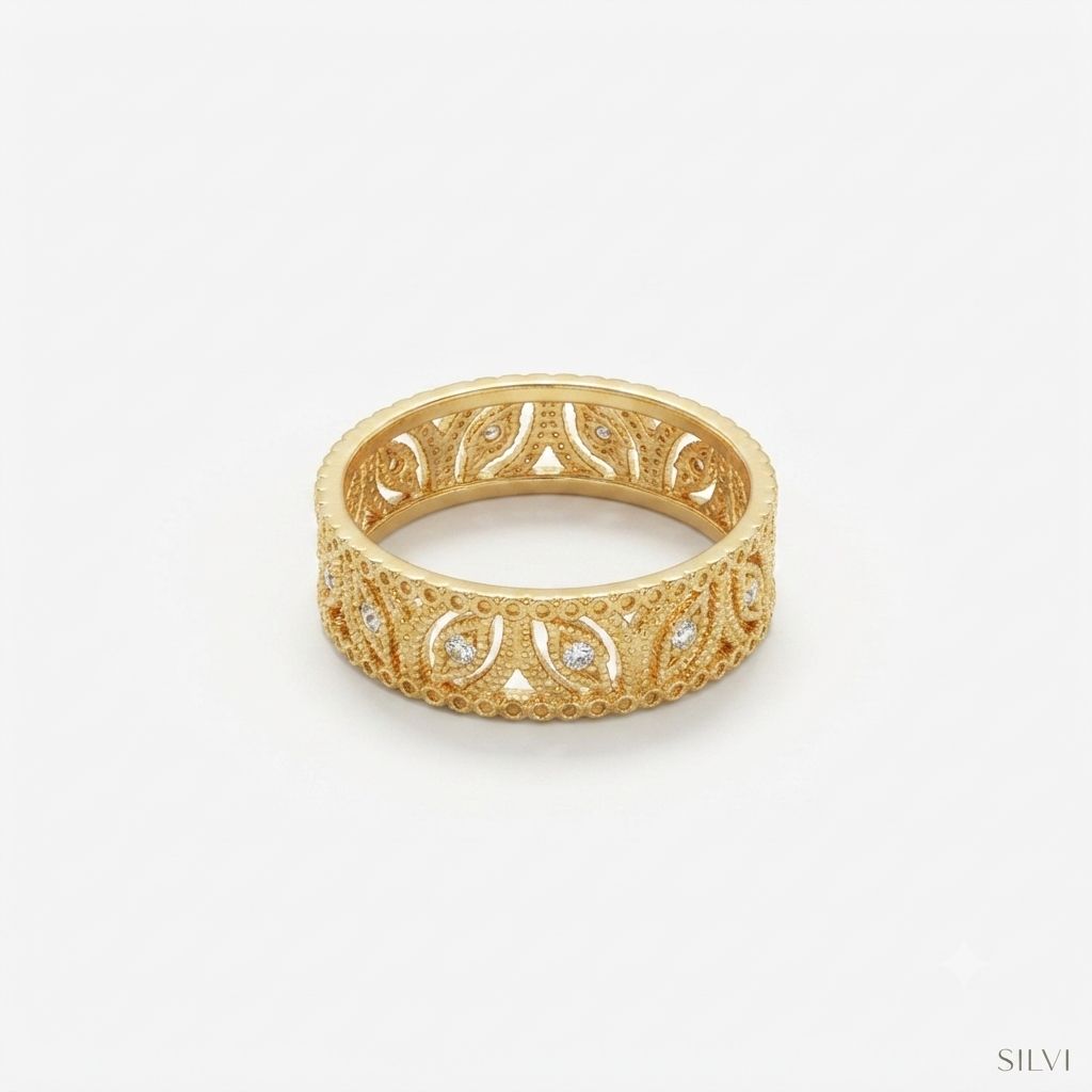 Gold plated leaf design band