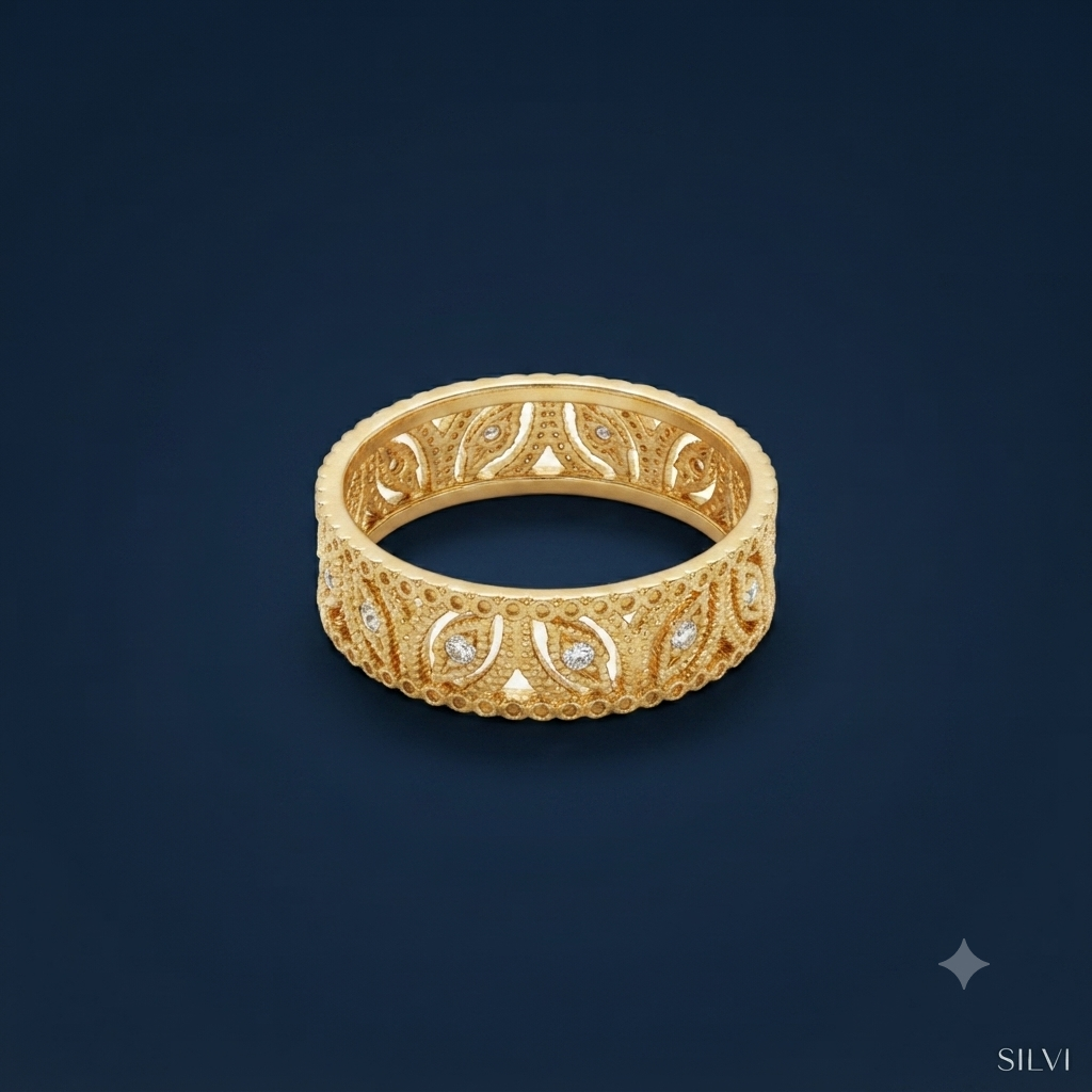 Gold plated leaf design band