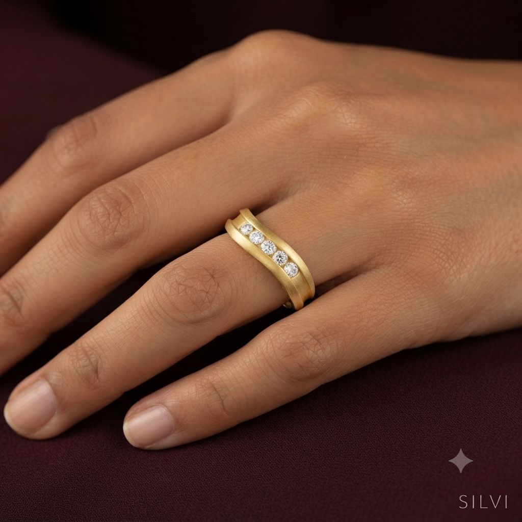 Gold plated wave ring