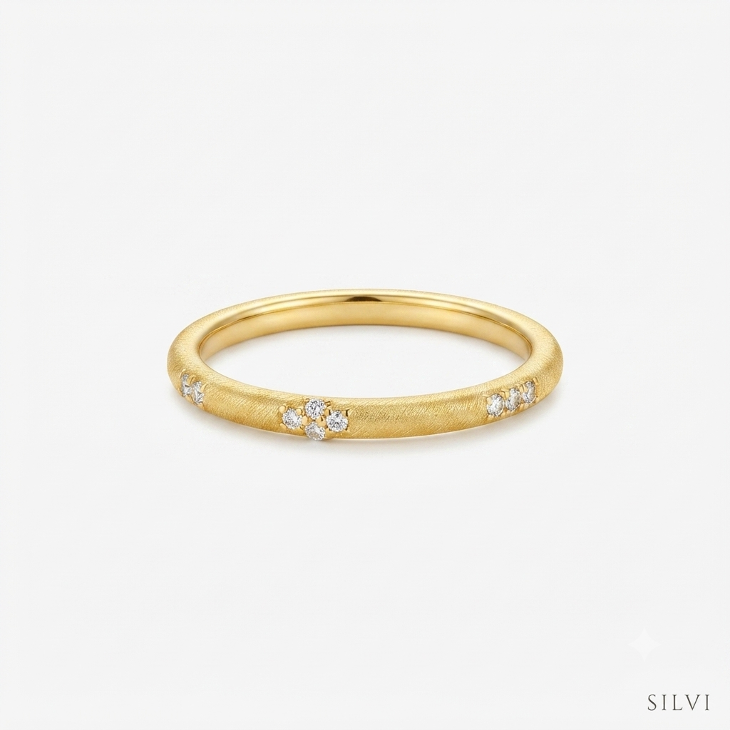 Gold plated slique ring