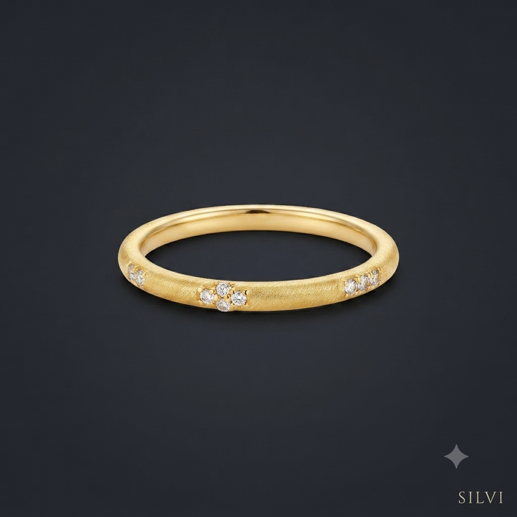 Gold plated slique ring