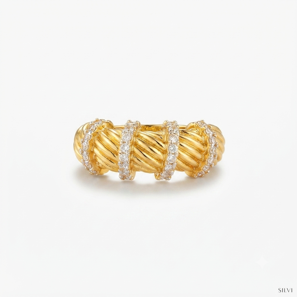 Gold plated croissant ring