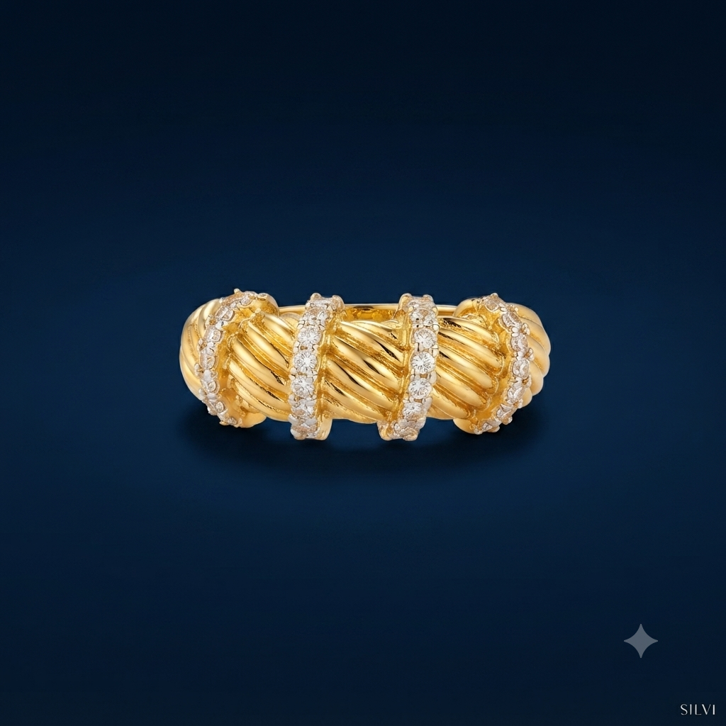 Gold plated croissant ring