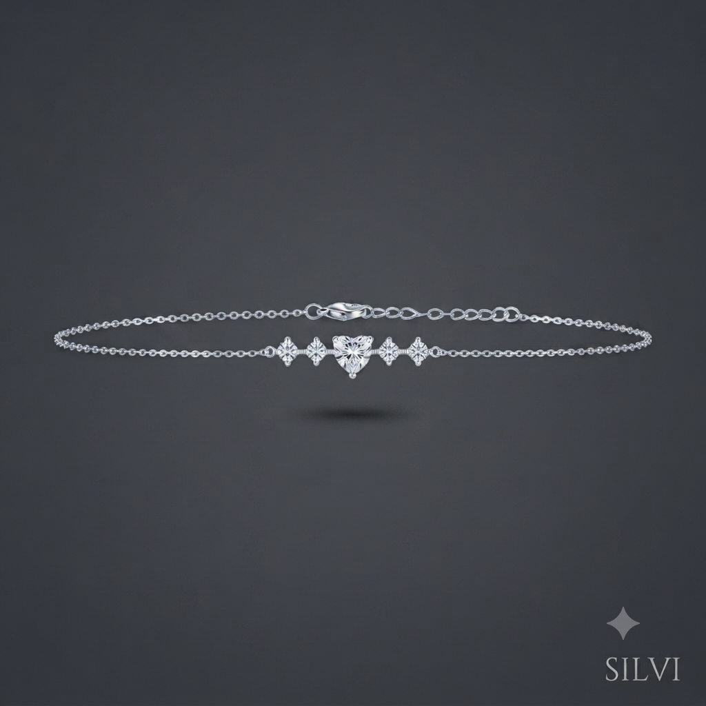 Silver heart bracelet