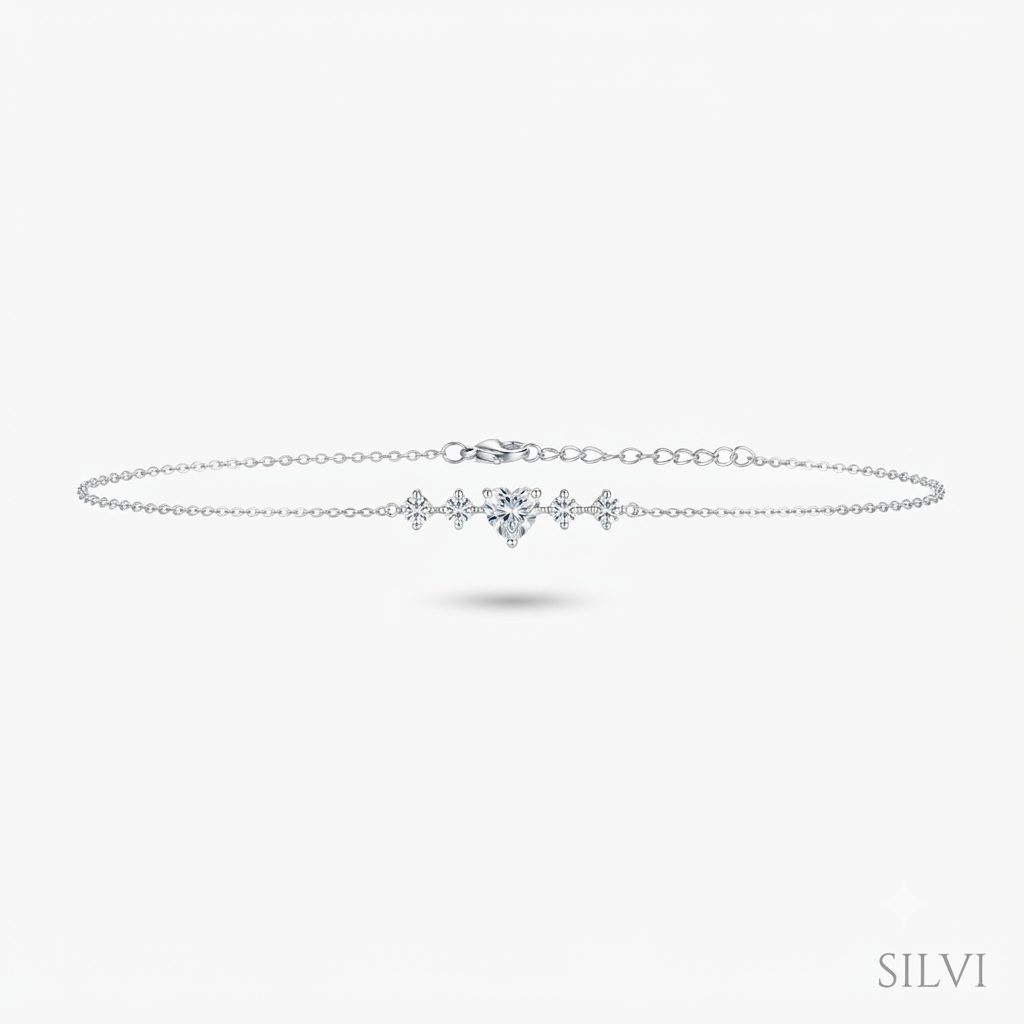 Silver heart bracelet