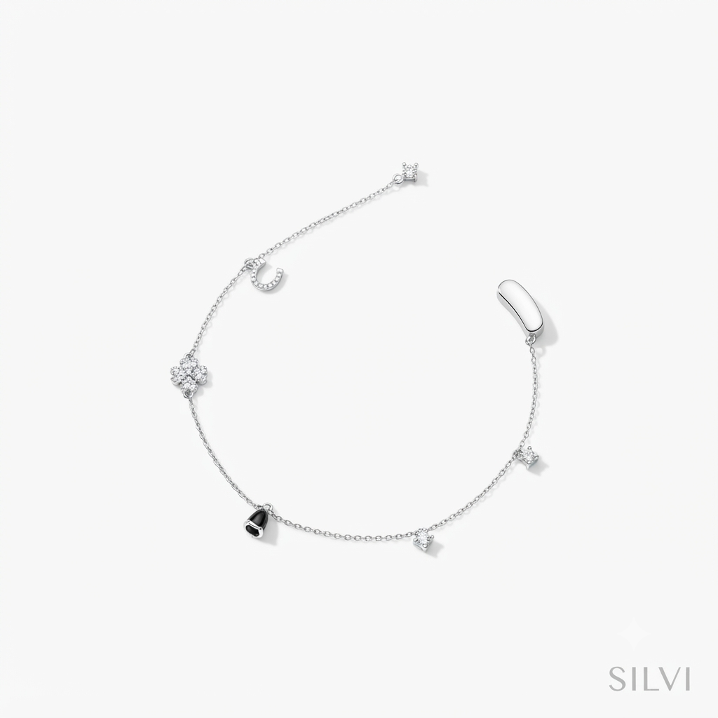 Silver charm bracelet