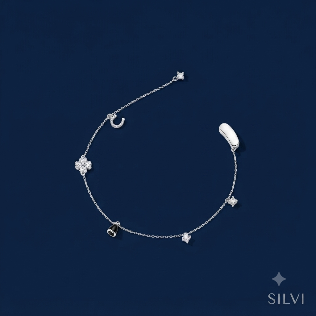 Silver charm bracelet