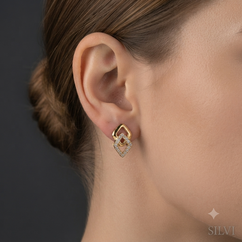 Gold plated chain earings