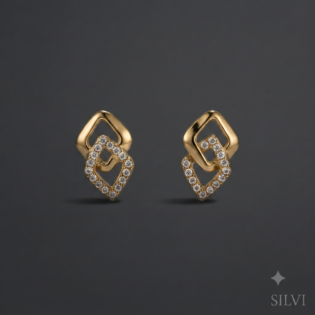 Gold plated chain earings