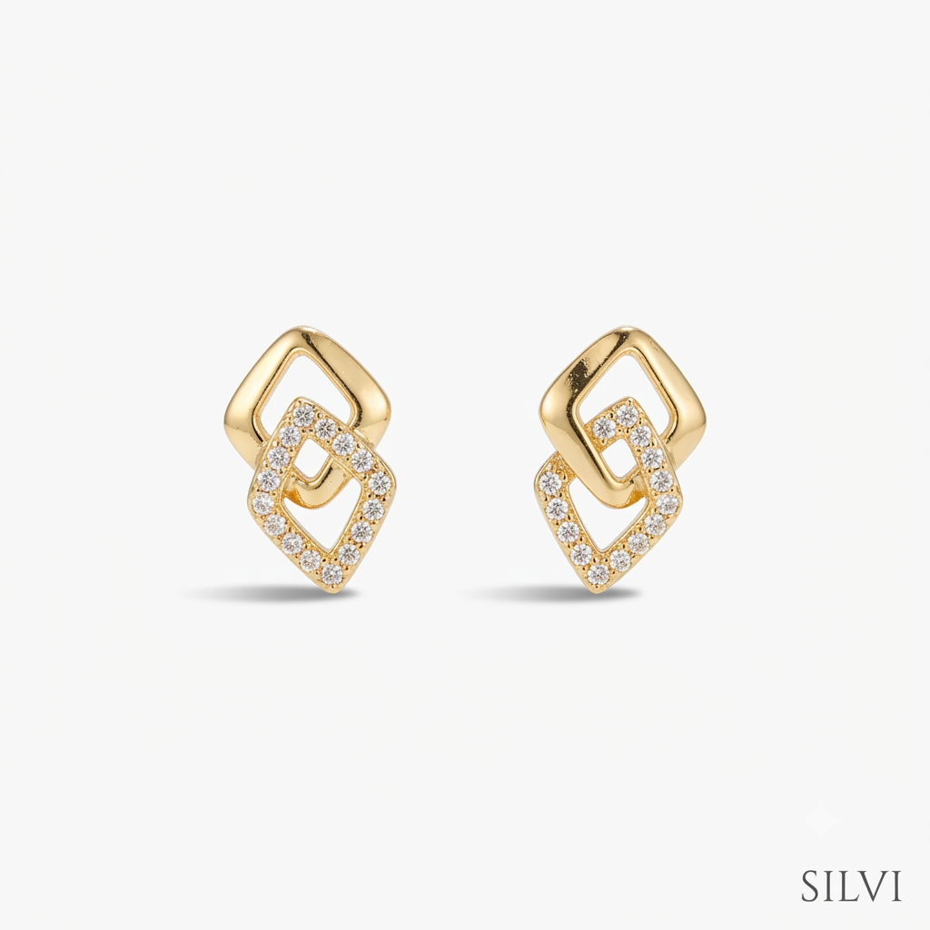 Gold plated chain earings
