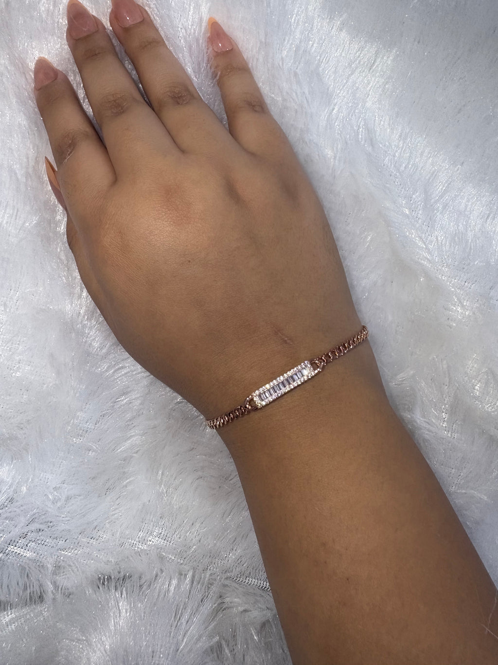 Rose gold plated moissanite bracelet