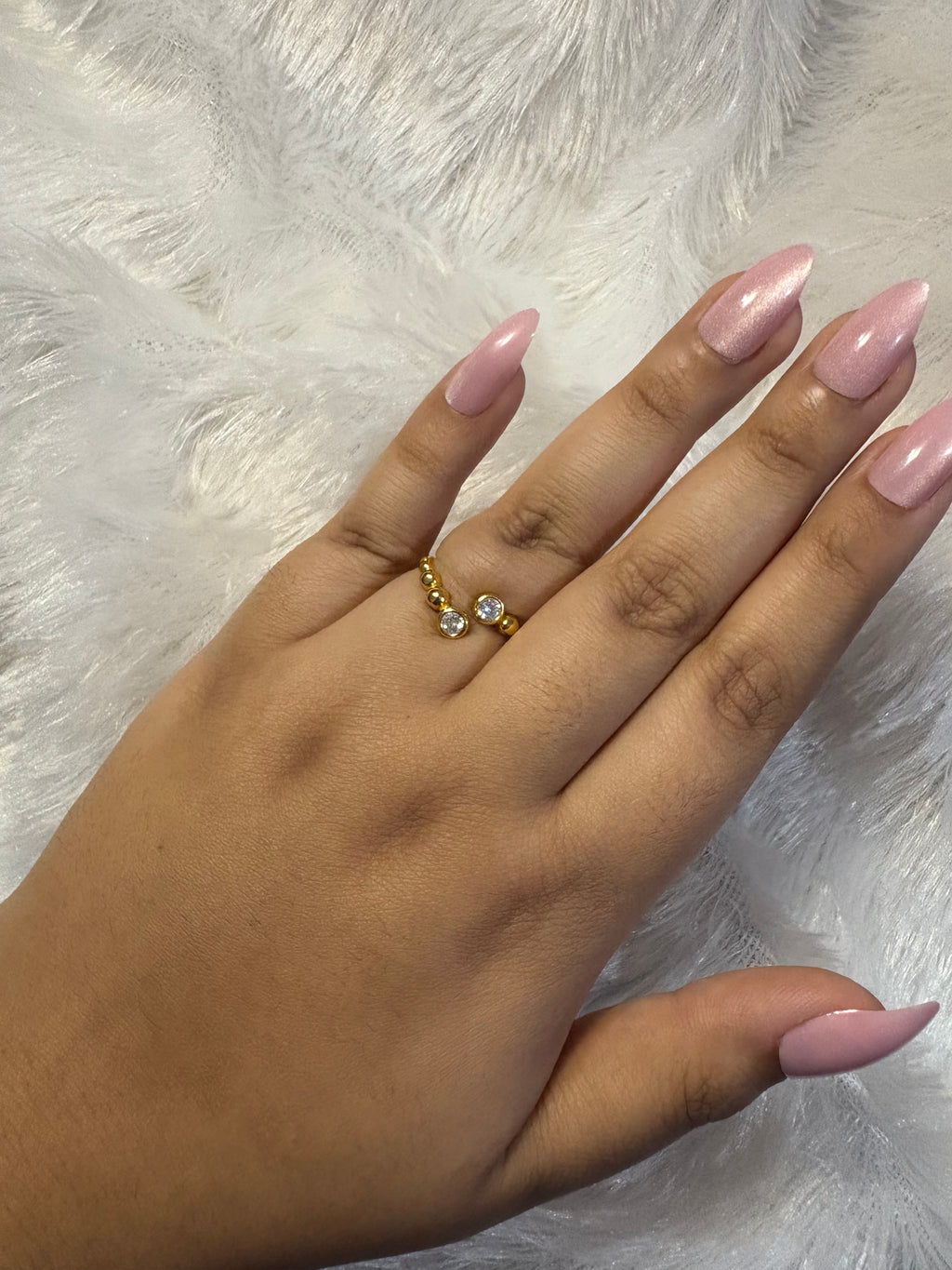 Gold plated moissanite ring