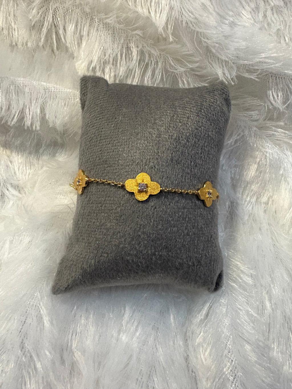 Gold plated leaf bracelet