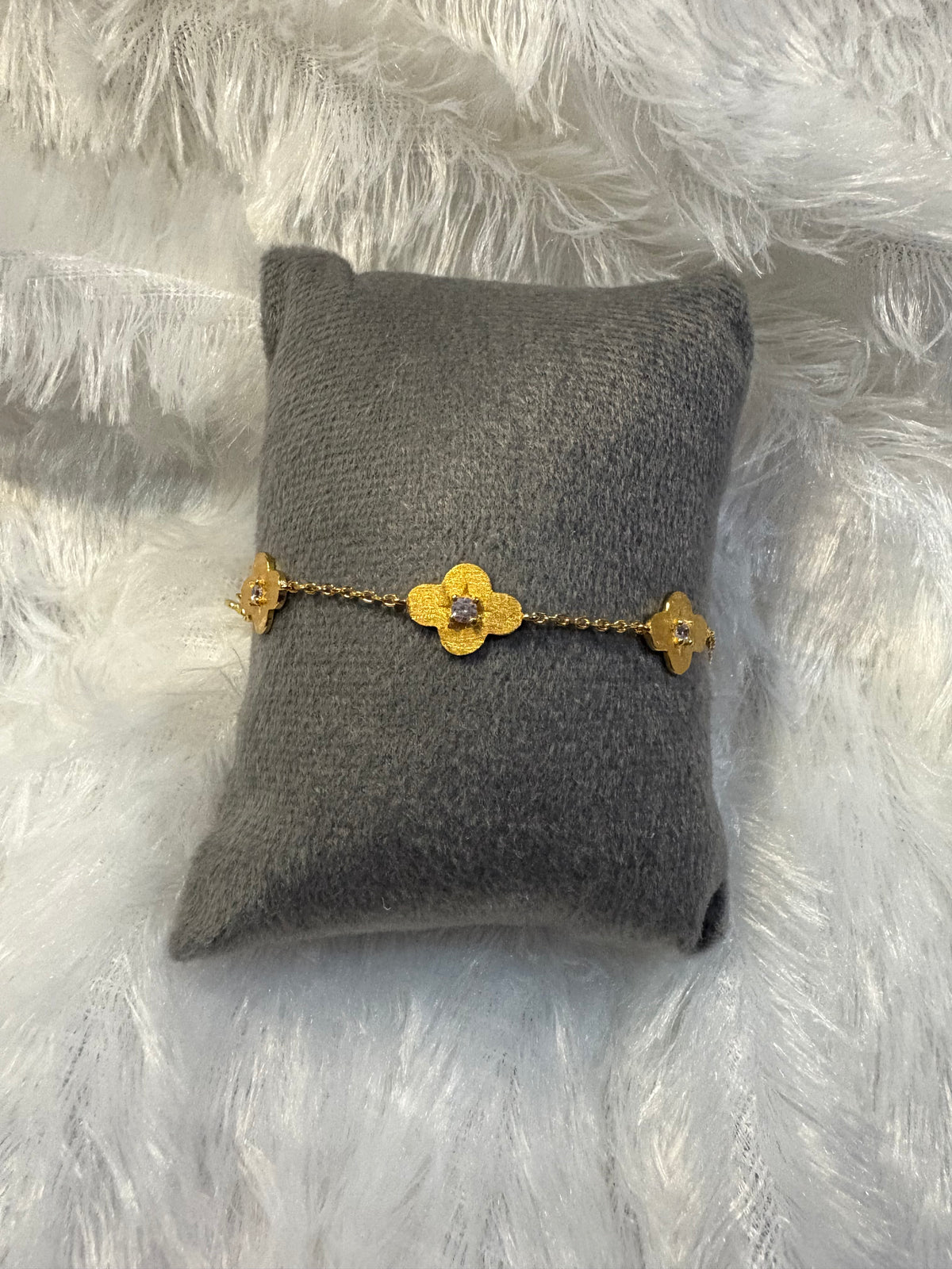Gold plated leaf bracelet