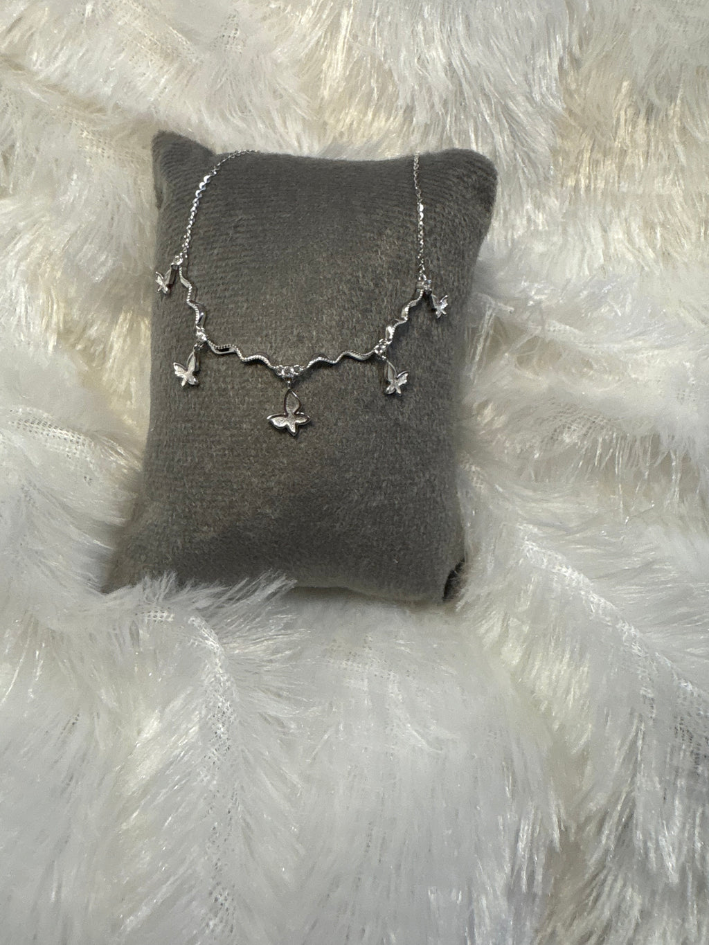 Silver butterfly necklace