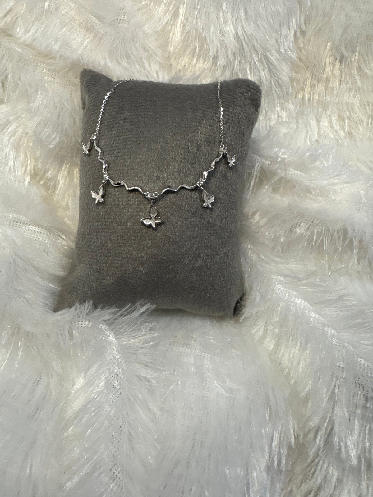 Silver butterfly necklace
