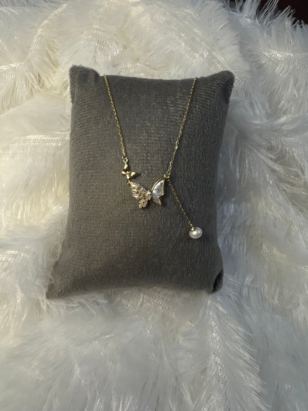 Gold plated butterfly necklace