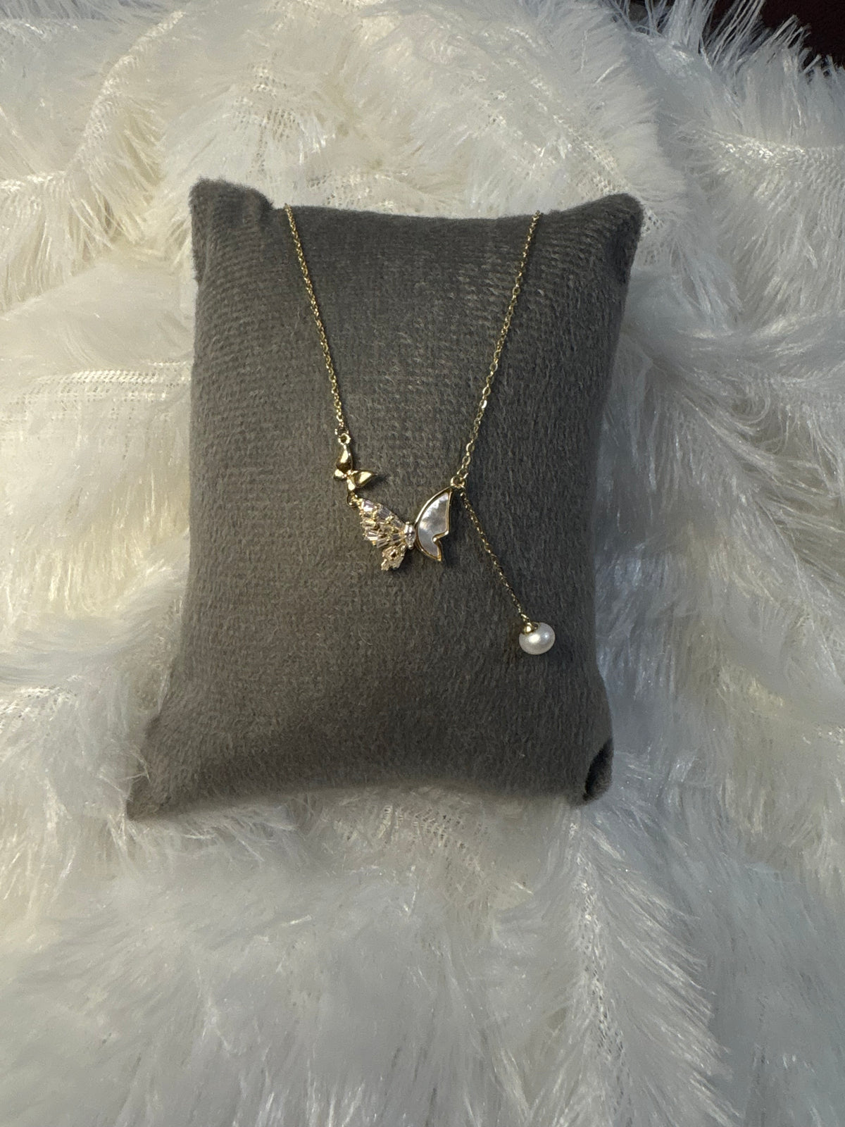 Gold plated butterfly necklace