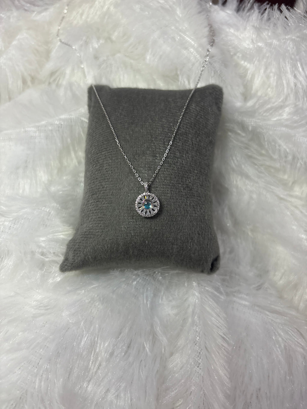 Silver blue gemstone pendant