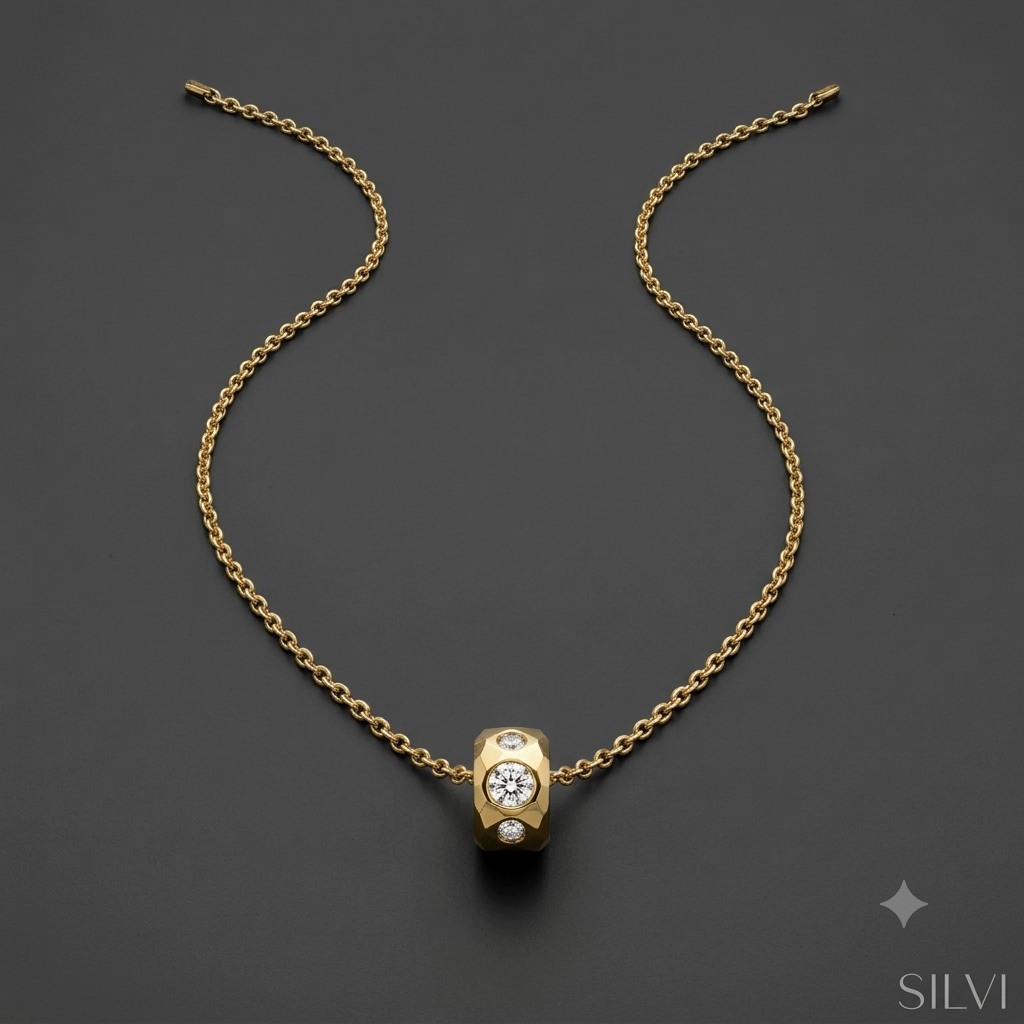 Gold plated ring necklace