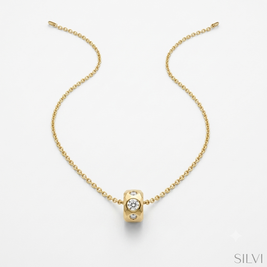 Gold plated ring necklace