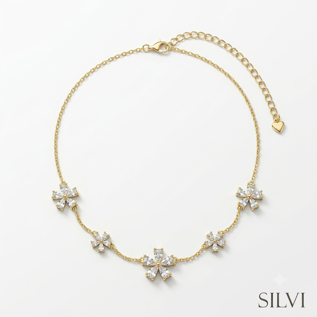 Gold plated flower necklace