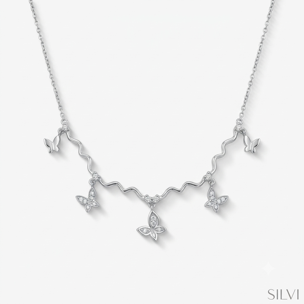 Silver butterfly necklace