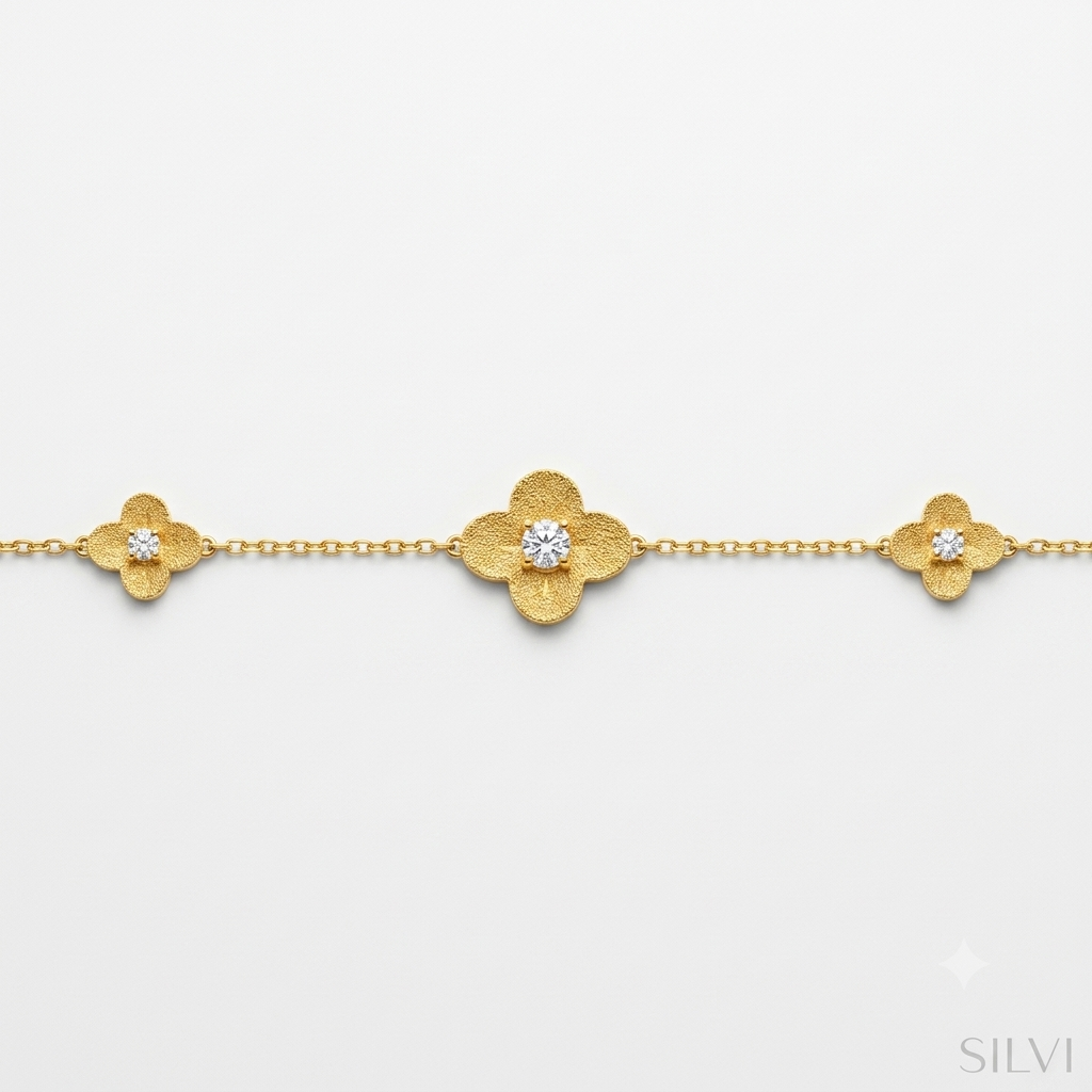 Gold plated leaf bracelet
