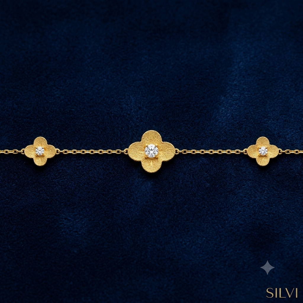 Gold plated leaf bracelet