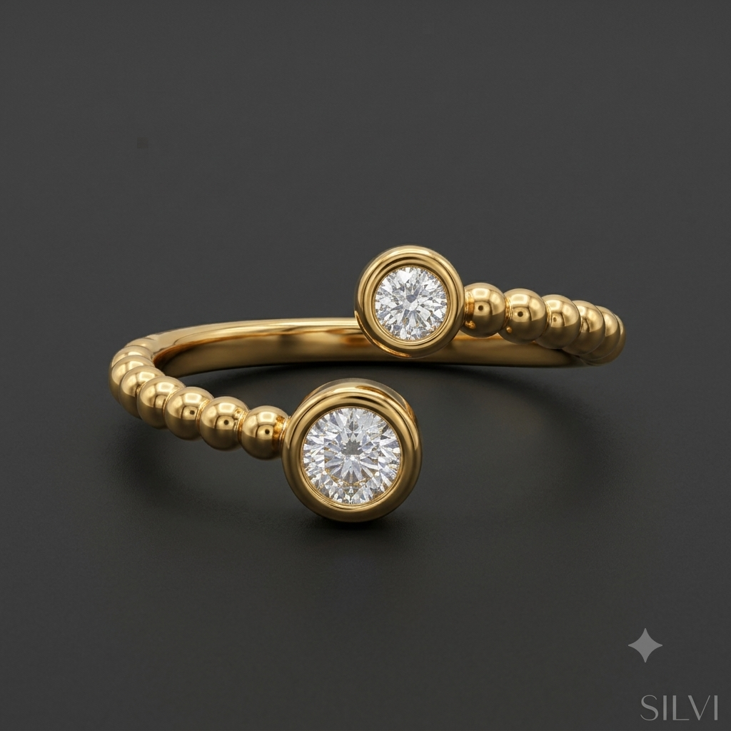 Gold plated moissanite ring