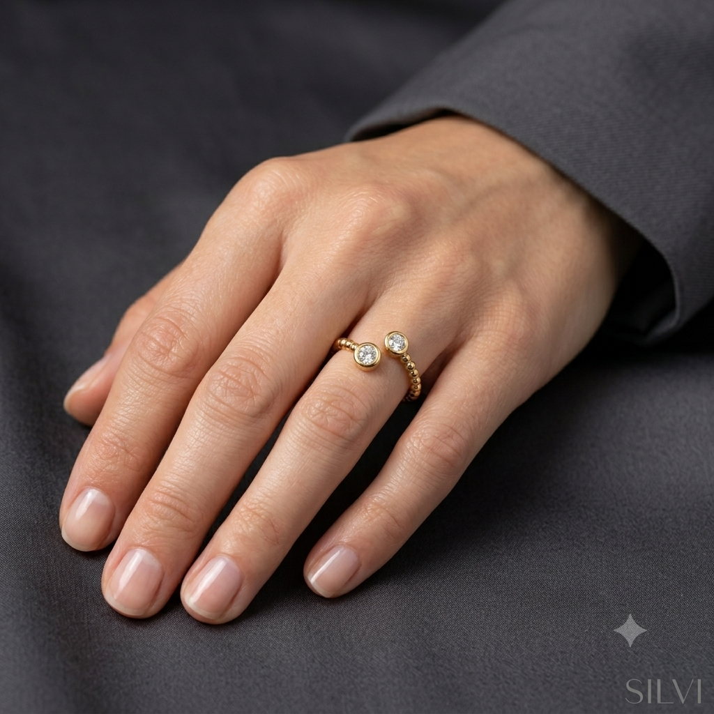 Gold plated moissanite ring