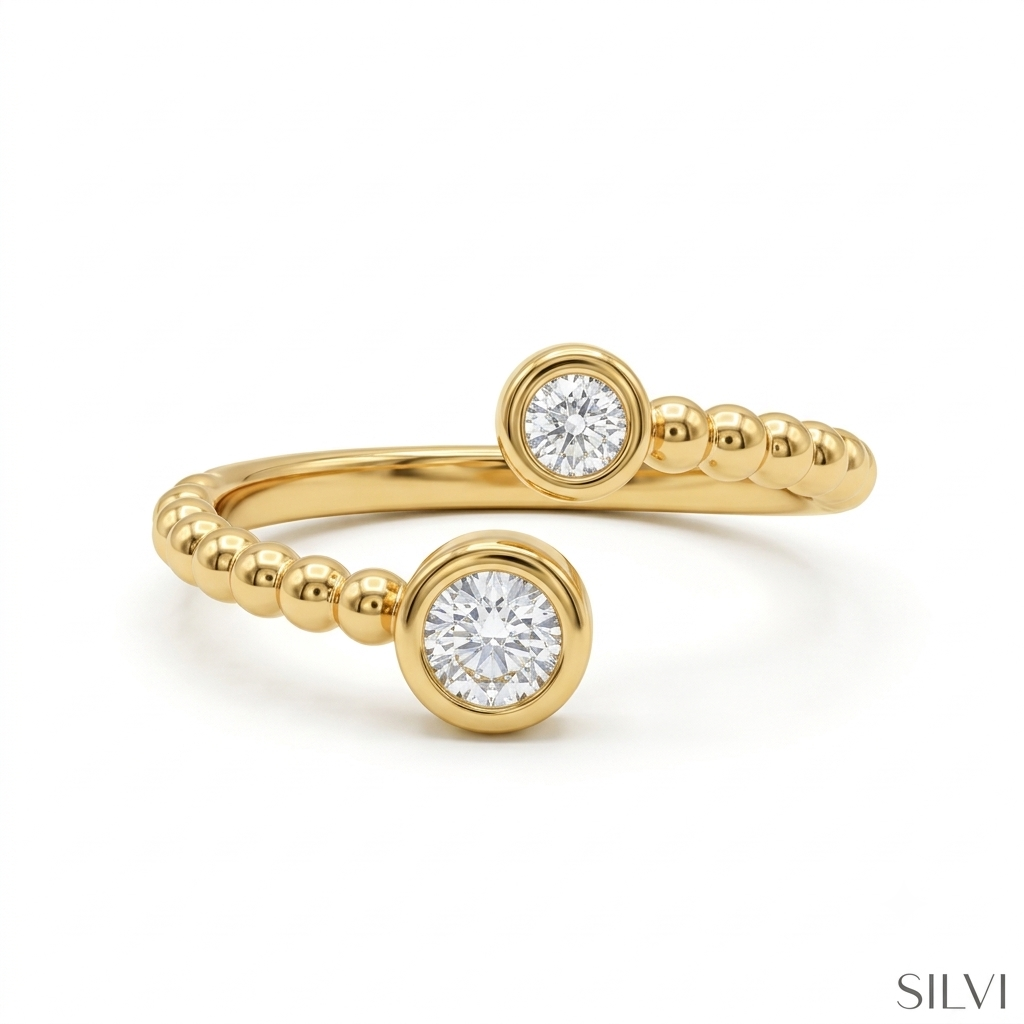 Gold plated moissanite ring