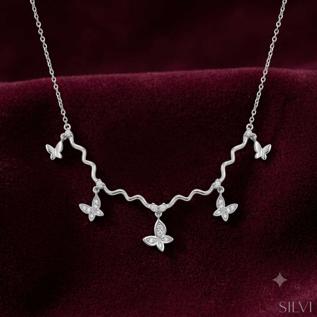 Silver butterfly necklace