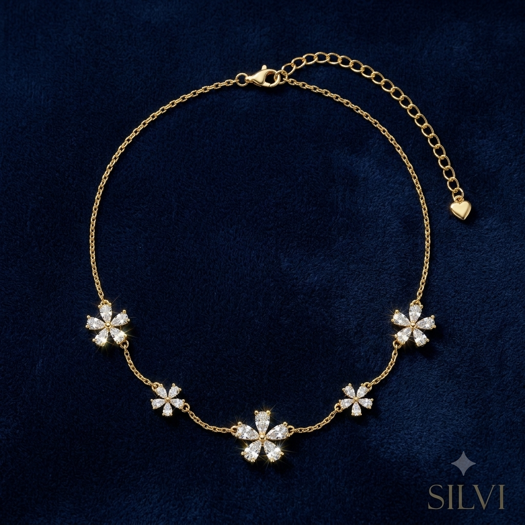Gold plated flower necklace