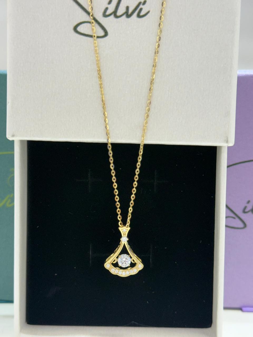 Gold Plated Silver Bow Necklace - Lightweight Elegant Design